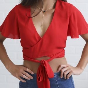 Show Me Your MuMu Wilson Tie Front Crop